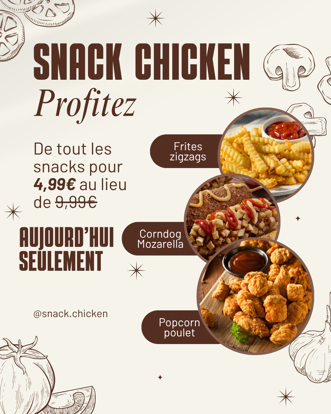 Snack Chicken — menu Instagram